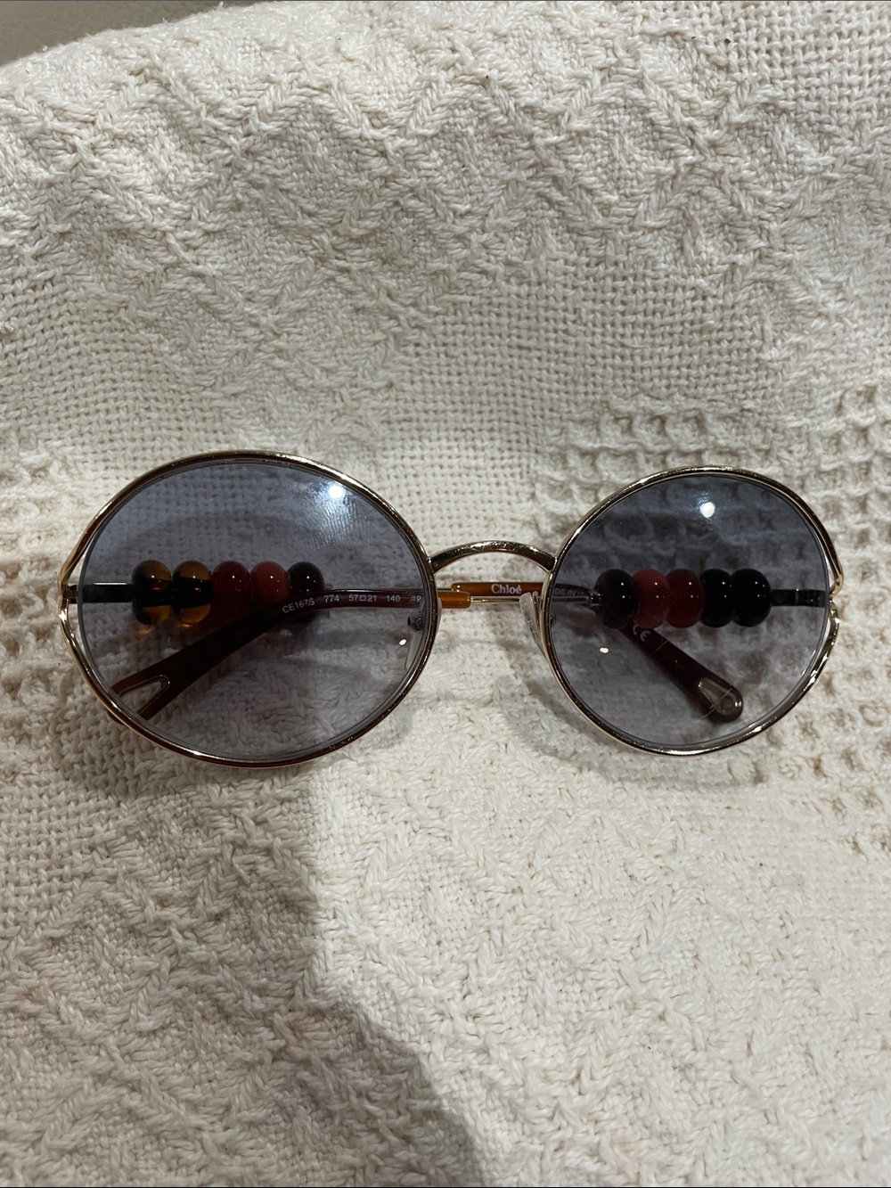 Chloe Round Sunglasses with Gradient Gray Lenses